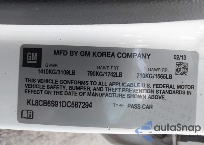 KL8CB6S91DC587294: 43198825