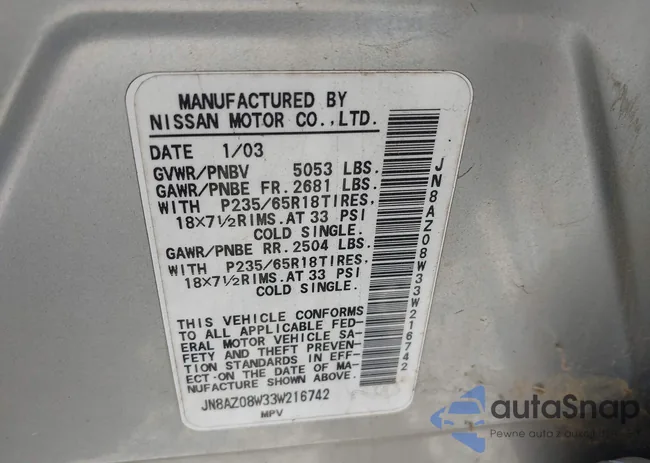 JN8AZ08W33W216742: 43198853