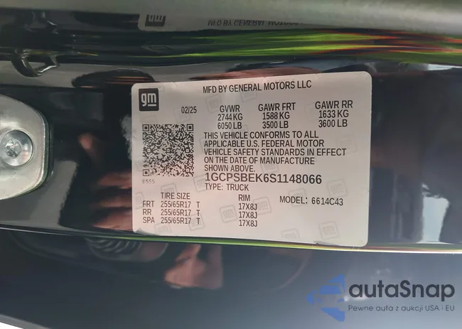 1GCPSBEK6S1148066: 43198866