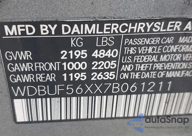 WDBUF56XX7B061211: 43199962