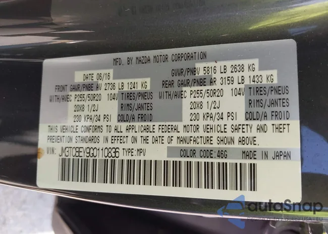 JM3TCBEY9G0110836: 43199970