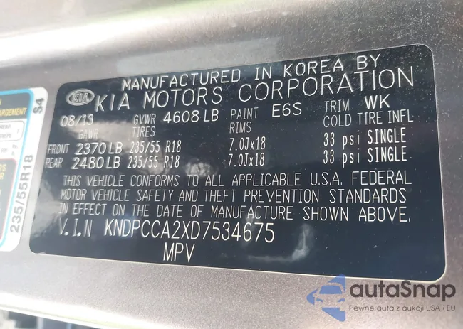 KNDPCCA2XD7534675: 43200064