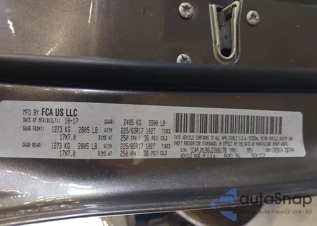 1C4PJMLB6JD586178: 43200145