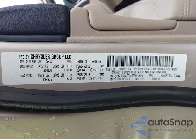 1C4RJEAG6EC149208: 43200206