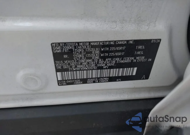 2T3W1RFV0RW320782: 43200486