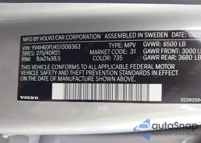 YV4H60PJ4S1308363: 43199657