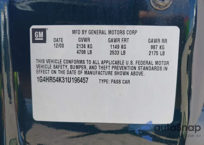 1G4HR54K31U196457: 43199660