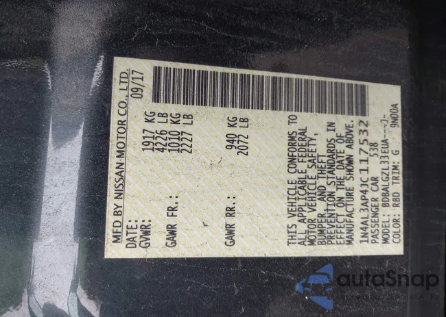 1N4AL3AP4JC117532: 43199709