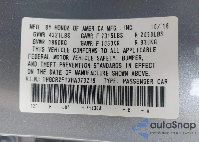 1HGCR2F1XHA073219: 43199796