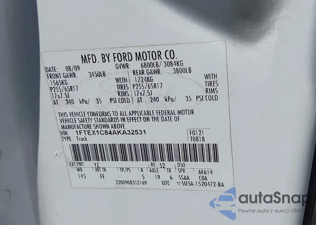 1FTEX1C84AKA32531: 43199871