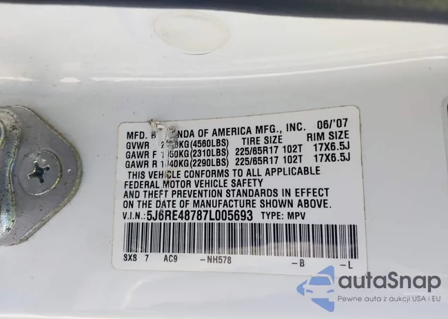 5J6RE48787L005693: 43201071