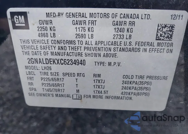 2GNALDEKXC6234940: 43201109