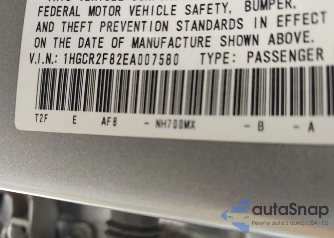 1HGCR2F82EA007580: 43201143