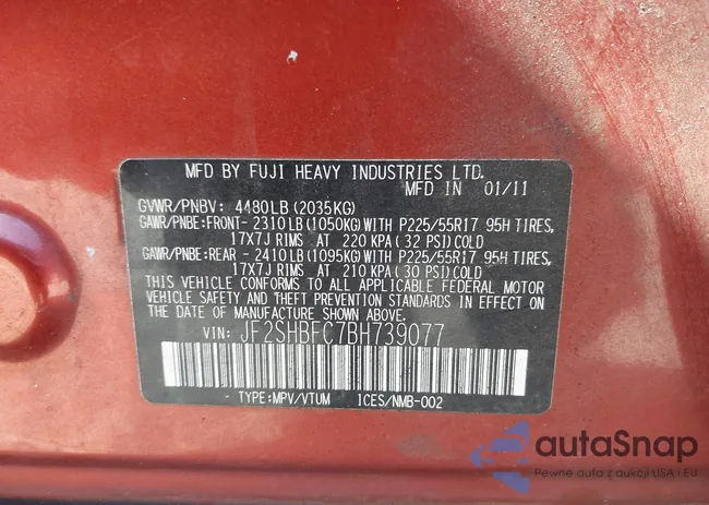 JF2SHBFC7BH739077: 43201145