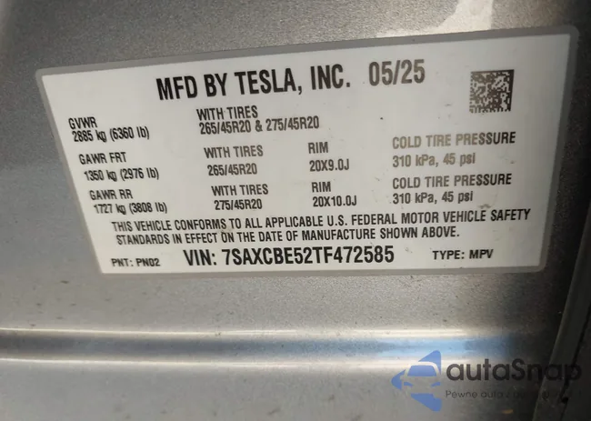 7SAXCBE52TF472585: 43201197