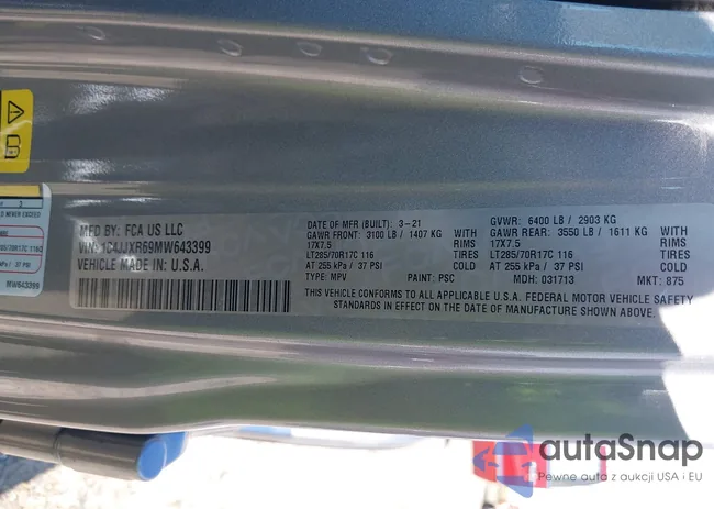 1C4JJXR69MW643399: 43201227