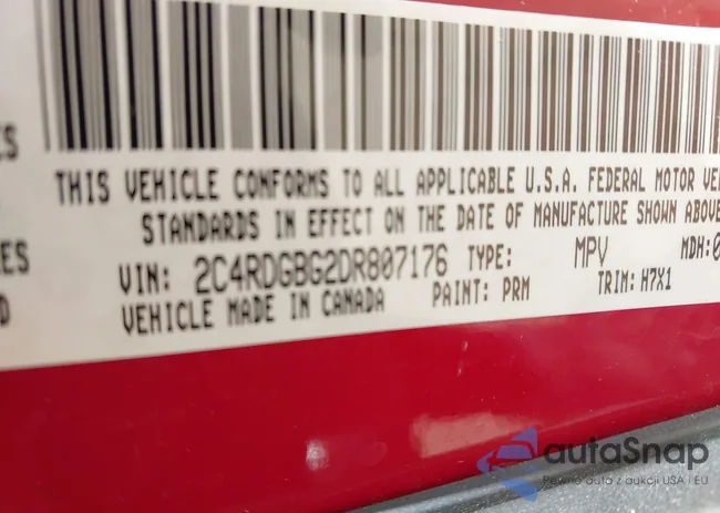 2C4RDGBG2DR807176: 43201260