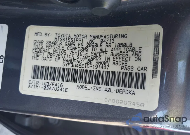 5YFBU4EE1DP191447: 43201360