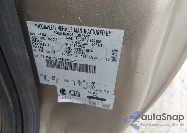 1FDNF20L74ED33472: 43201463