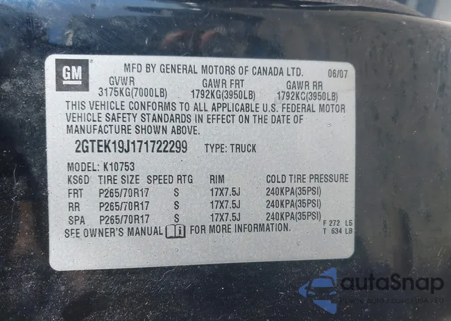 2GTEK19J171722299: 43201464