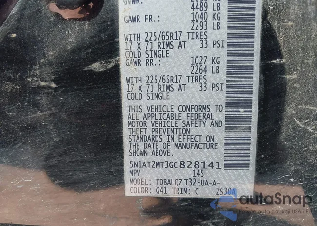 5N1AT2MT3GC828141: 43201465