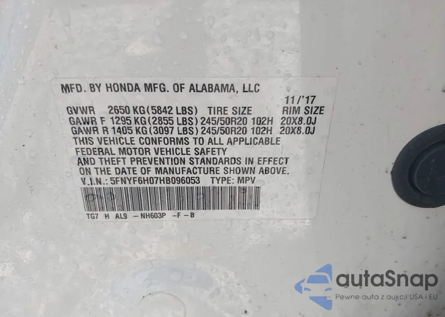 5FNYF6H07HB096053: 43201499