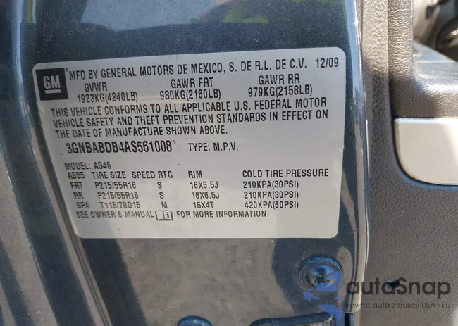 3GNBABDB4AS561008: 43201534