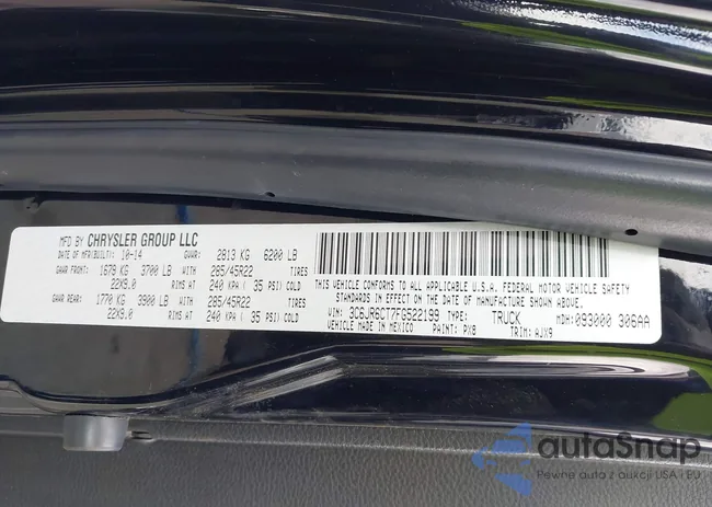 3C6JR6CT7FG522199: 43200577