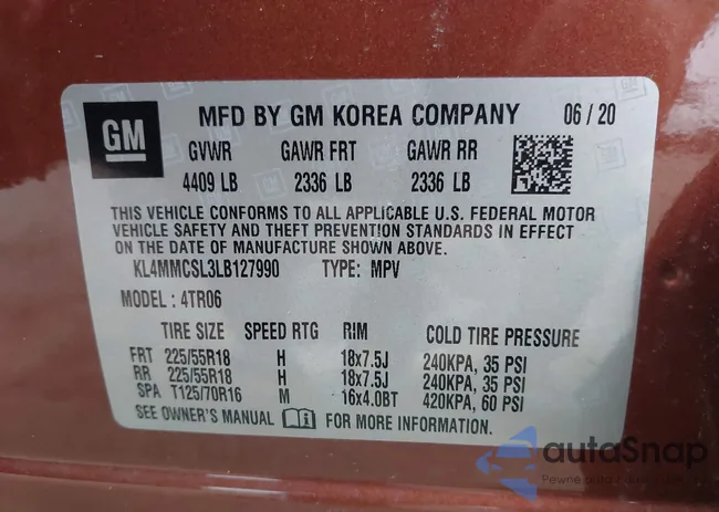 KL4MMCSL3LB127990: 43200600