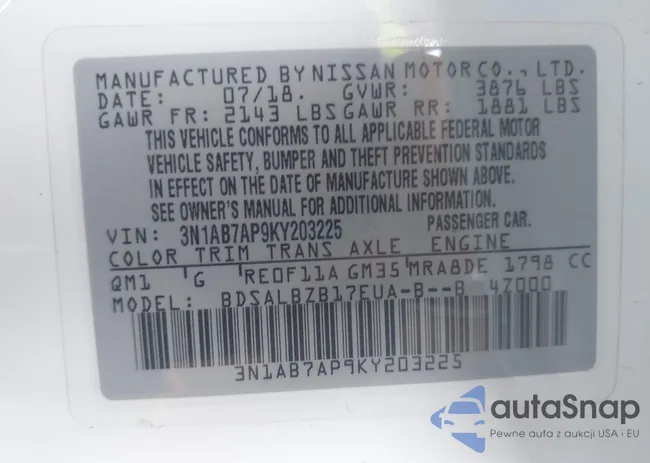 3N1AB7AP9KY203225: 43200719