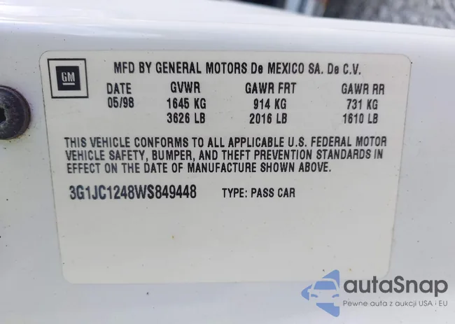 3G1JC1248WS849448: 43200951