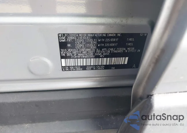 2T3H1RFV9KW003968: 43200955