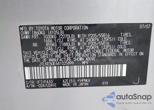 JTLKE50E681025899: 43201984