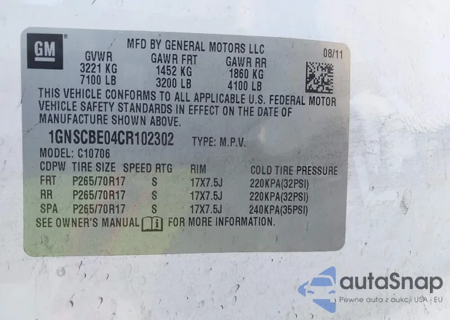 1GNSCBE04CR102302: 43202041