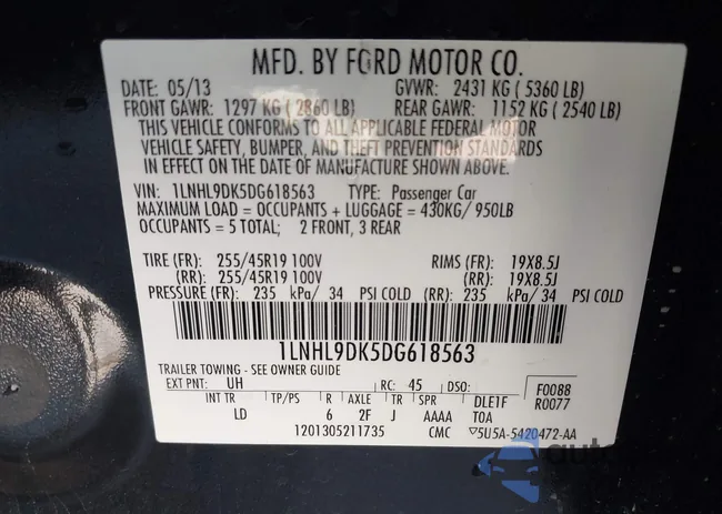 1LNHL9DK5DG618563: 43202043