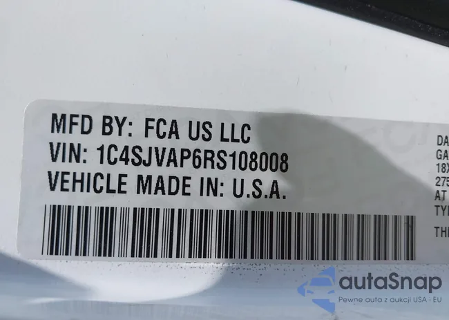 1C4SJVAP6RS108008: 43202218