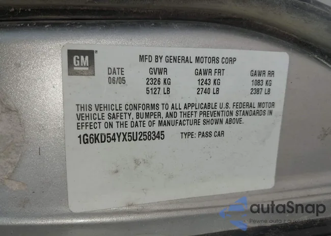 1G6KD54YX5U258345: 43202249