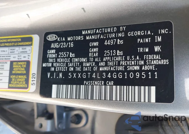 5XXGT4L34GG109511: 43202264