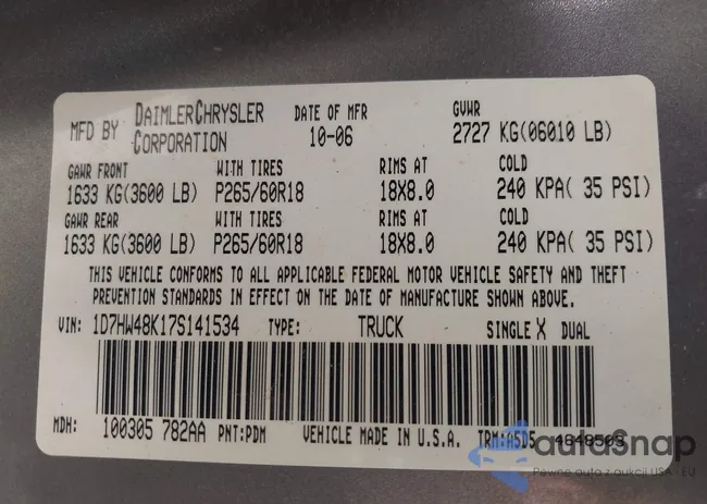 1D7HW48K17S141534: 43202323