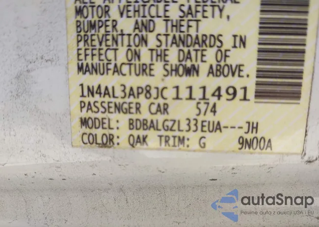 1N4AL3AP8JC111491: 43202349