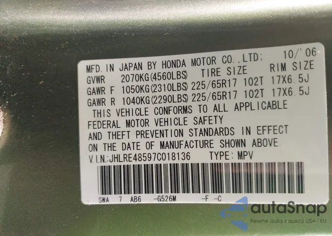 JHLRE48597C018136: 43202489