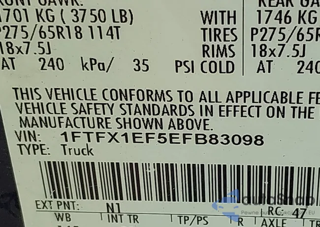 1FTFX1EF5EFB83098: 43201557