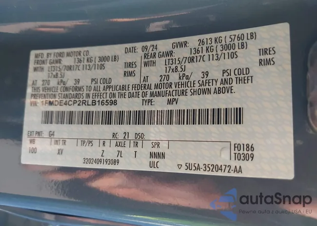 1FMDE4CP2RLB16598: 43201671