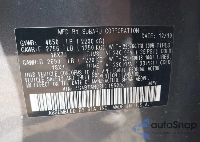 4S4BTANC3L3155200: 43201891