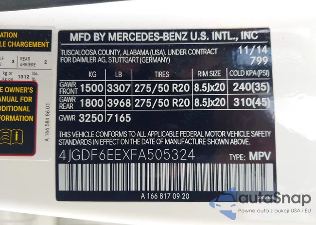 4JGDF6EEXFA505324: 43201917