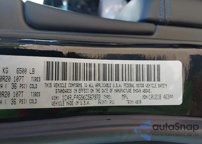 1C4RJFAG5KC567972: 43202968