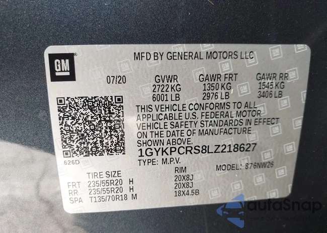 1GYKPCRS8LZ218627: 43203076