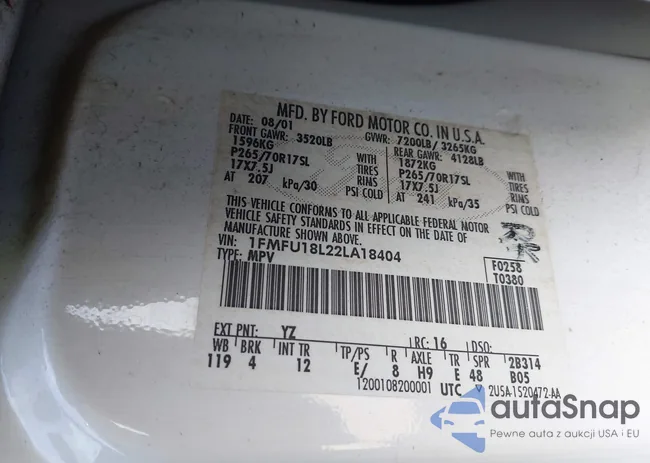 1FMFU18L22LA18404: 43203163