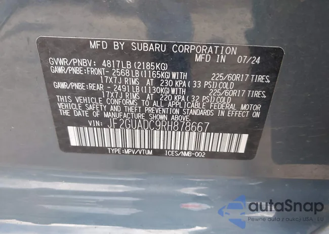 JF2GUADC9RH878667: 43203217