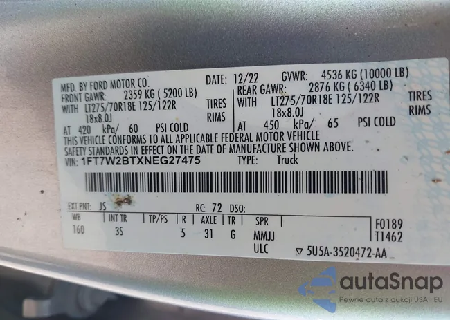 1FT7W2BTXNEG27475: 43203248